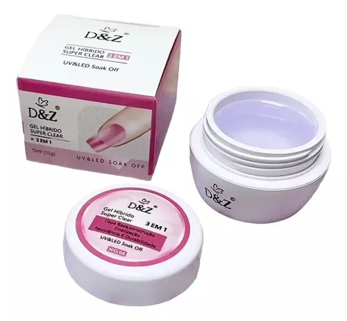 Gel Hibrido 3 Em 1 D&z Clear Builder Capa Base Unhas Led Uv